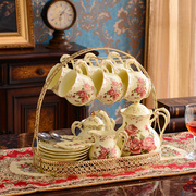 英式陶瓷咖啡杯套装欧式轻奢风复古咖啡具下午茶茶具结婚生日礼物