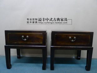 新中式家具门厅设计家具玄关柜仿古实木原木色床头柜边柜小陈设柜