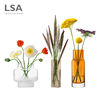 英国LSA玻璃花瓶手工磨砂透明大号花瓶 插花水养花瓶轻奢烛台摆件