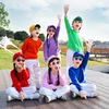 儿童啦啦队演出服合唱班服糖果彩色卫衣中小学生运动会开幕式服装