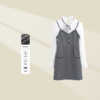 美丽衣橱黑白格子假两件连衣裙D1258061B