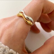 韩国韩版东大门925纯银，戒指简约气质百搭自然曲线指环戒指