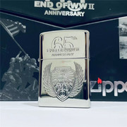 zippo防风煤油打火机美版10年镜面二战胜利65周年限量纪念款