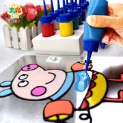 儿童沙画彩砂胶画画画板画画刮刮画幼儿艺术绘画立体创意烤画智力