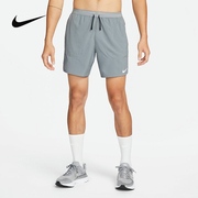nike耐克男裤梭织，速干跑步短裤，透气训练灰色运动五分裤dm4742-084