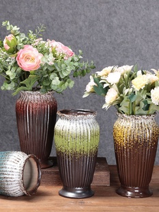 创意欧式简约落地客厅插花花，器家居装饰品陶瓷，干花水植培花瓶摆件