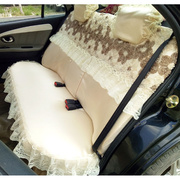 汽车座套全包布艺蕾丝可爱四季通用汽车头枕蕾丝座套全包围 颈枕