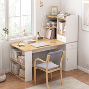 转角书桌带书柜一体简约家用台式电脑桌子l型卧室学生拐角写字桌
