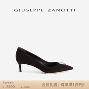 Giuseppe ZanottiGZ女士FW23秋冬猫眼水钻尖头细跟高跟鞋