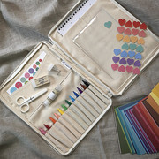 定制INS风 儿童画笔帆布收纳包蜡笔收纳袋文具袋多功能画笔袋