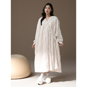 「加厚加绒」女士睡袍日式和服，秋冬季睡衣，保暖珊瑚绒浴袍晨袍