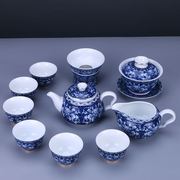 青花瓷茶具套装整套家用满彩青花陶瓷功夫茶道家用整套泡茶壶茶杯