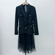 KA2024春装 时尚气质小西装女西服网纱半身裙两件套装1861