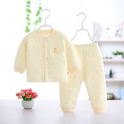 初生婴儿棉衣秋冬k季加厚保暖衣服两件套0一6月女宝宝冬装两件式