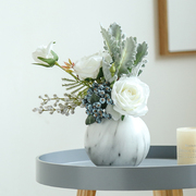 北欧现代创意电视柜圆形陶瓷花瓶，摆件客厅插花干燥花，家居装饰品摆