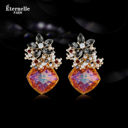 法国Eternelle奥地利水晶耳饰气质 欧美风轻奢小众设计高级感耳环