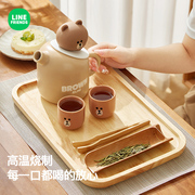 LINE FRIENDS陶瓷茶壶家用茶具套装功夫泡茶凉水壶茶杯组合花茶壶