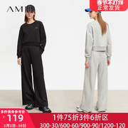 amii运动时尚套装，女2024早春装搭配一整套卫衣休闲裤两件套