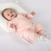 新生儿薄棉套装纯棉0-3月6宝宝棉服，春秋夹棉袄初生婴儿外出服秋冬