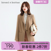 bread n butter时髦复古港风纯色西装职业OL通勤时尚外套