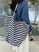 韩版超大容量单肩布包，帆布女包手提包，慵懒风日系女大学生书包