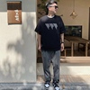 日系23SS WTAPS GHILLSSCOTTON双层字母印花休闲短袖T恤夏季圆领