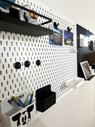 适宜家用电脑墙书桌墙面收纳架磁吸配件免打孔可定制金属洞洞板