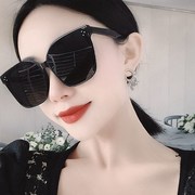 韩版复古超大方框黑色偏光墨镜女圆脸网红街拍太阳镜防紫外线眼镜