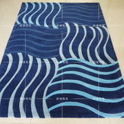 欧式蓝色条纹地中海客厅，茶几地毯样板间，卧室床边地毯手工腈纶地毯
