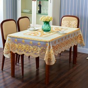 长方形餐桌布防水防烫防油田园桌布布艺pvc塑料桌垫免洗茶几台布