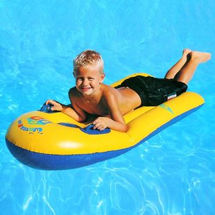 板加厚儿童冲浪游泳滑水手水上充气浮水床板小孩，带把坐艇上玩具船