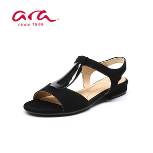 ara德国鹦鹉舒适女鞋 夏季一字型搭扣露趾粗跟全凉鞋 G楦20S16839