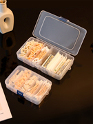 夹子带隔断格分装小透明塑料收纳盒有盖盒子发夹片多格针分类固定