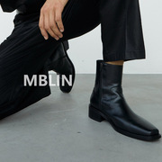 MBLIN 韩国黑色手工制作自制作高端靴子 Hboots