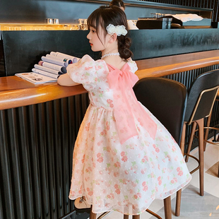 女童夏装连衣裙2024韩版洋气，儿童夏季裙子女孩，中大童公主裙潮
