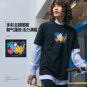 李宁/男子时尚潮流宽松休闲透气圆领短袖T恤AHST459