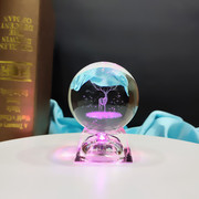 水晶球创意银河系发光玫瑰蛋糕桌面摆件摩天轮女生男同学生日礼物