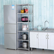 不锈钢架加厚碗柜放东西的置物厨房家用架落地多层微波炉箱201