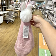日本NITORI似鸟敲可爱兔子擦手巾厨房挂式抹布女士纯色吸水毛巾