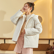 唐狮设计短款女棉衣秋冬外套，白色韩版原创ins潮，马甲上衣