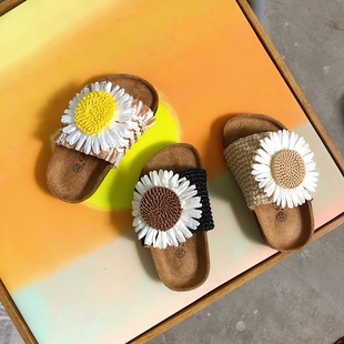 春夏季儿童软木拖鞋，花朵女童凉拖鞋，潮宝宝沙滩鞋大中小凉鞋潮