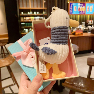 原创加油鸭书包挂件毛绒玩偶鸭子创意激励实用送朋友生日礼物