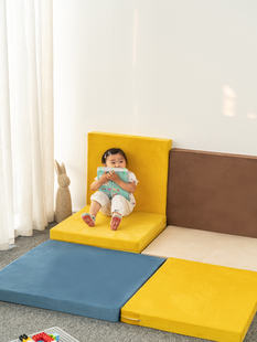 宝宝防摔地垫加厚婴儿爬行垫爬爬垫儿童折叠沙发垫卧室床边海绵垫