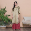 印度女装深卡其色传统民族风中长款服饰上衣优雅舒适