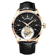 士手表时尚皮带伊索表，瑞士真陀飞轮镂空自动机械表品牌防水男