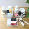 日本桌面化妆品收纳盒可叠加磨砂塑料分格办公室抽屉分隔文具分类