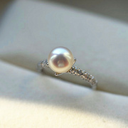 天然珍珠戒指纯银大颗强光，开口可调节气质时尚高级感送礼