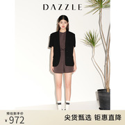 dazzle地素奥莱夏季黑色，高级感小众，极简短袖西装外套上衣女