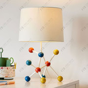 原创北欧设计师彩色球形布艺台灯客厅别墅客房婴儿房儿童房展厅灯