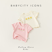 宝宝短袖女宝t恤女童，夏装婴儿背心1一2岁婴幼儿衣服宝宝夏季上衣